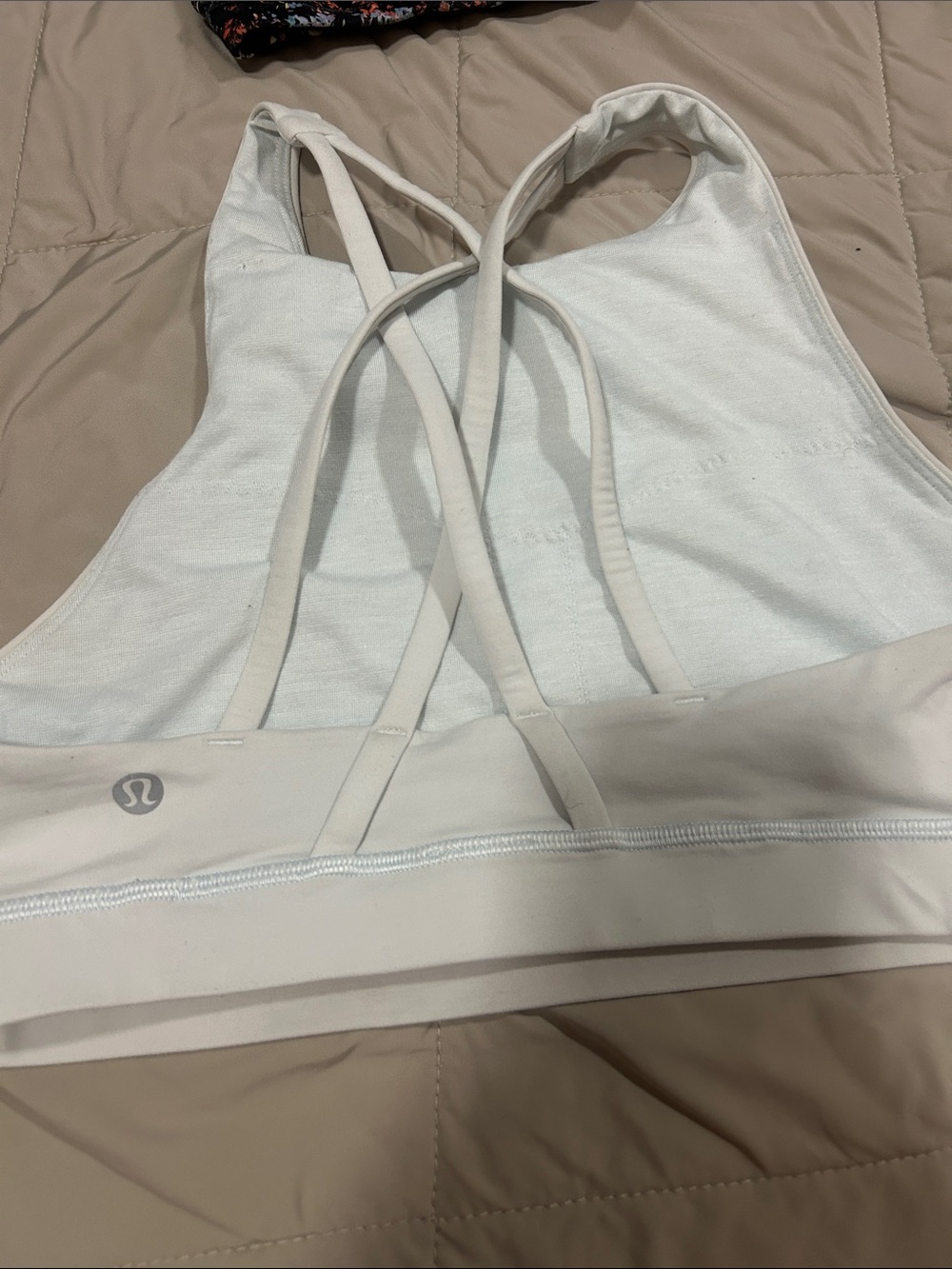 lululemon athletica Strappy Light Cream Sports Bra